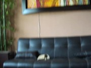 Cogida amateur con una mexicana en el sofa